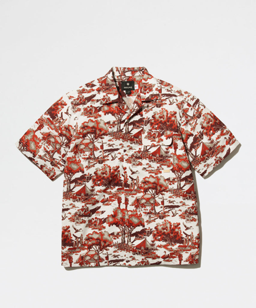 Snow Peak Printet Quick Dry Aloha Shirt Red shirts