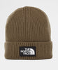The North Face TNF Logo Box Cuff Beanie New Taupe Green UDSOLGT