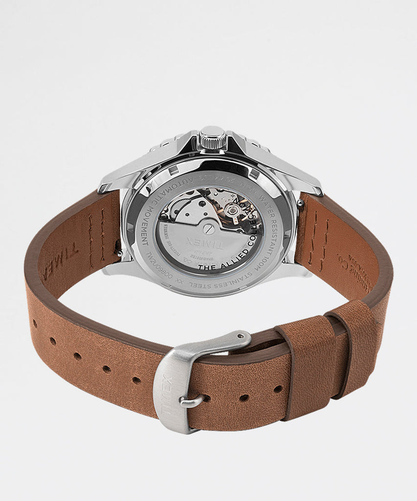 Navi XL Automatic 41mm Leather Brown Strap-Timex Archive-watches