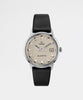 Q Dress Reissue Date SST Silver Dial Black Leather Strap-Timex Archive-watches