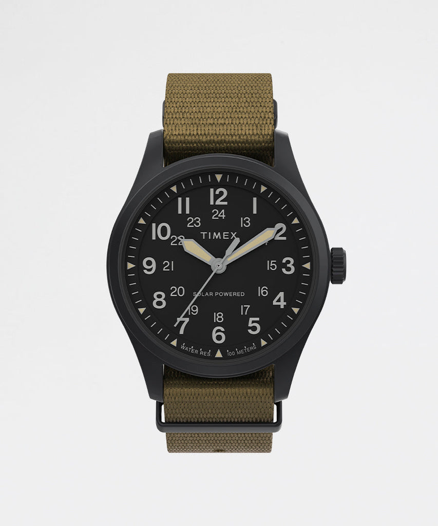 Expedition North Field Solar 36mm Black Dial Khaki Fabric Strap-Timex Archive-watches