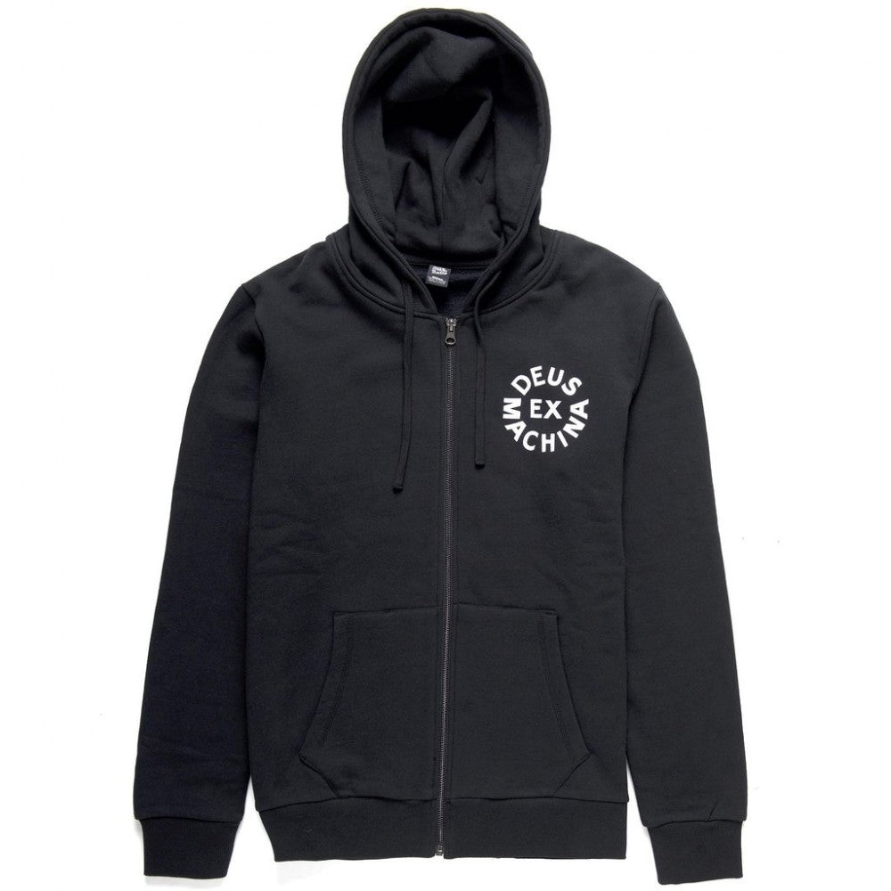 Deus Ex Machina Circle Logo Hoodie - Black UDSOLGT