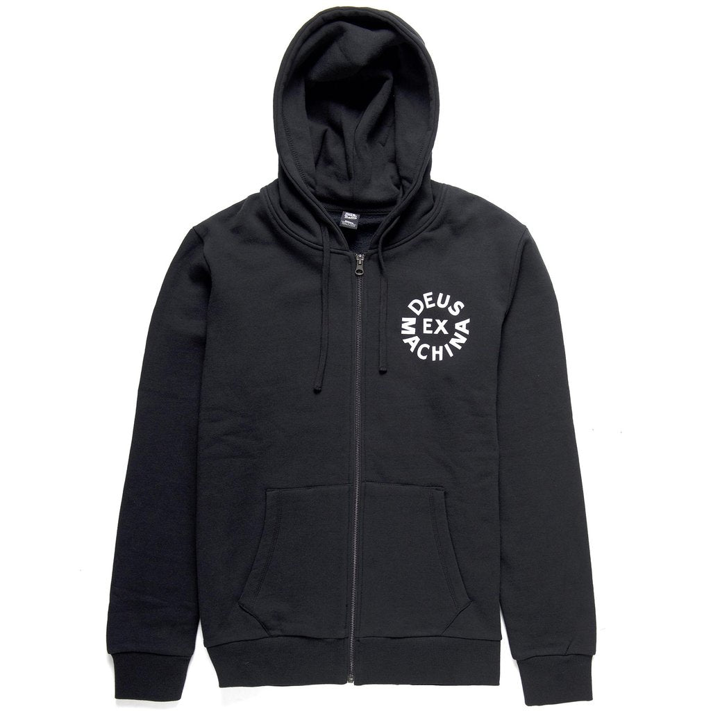 Deus Ex Machina Circle Logo Hoodie - Black UDSOLGT