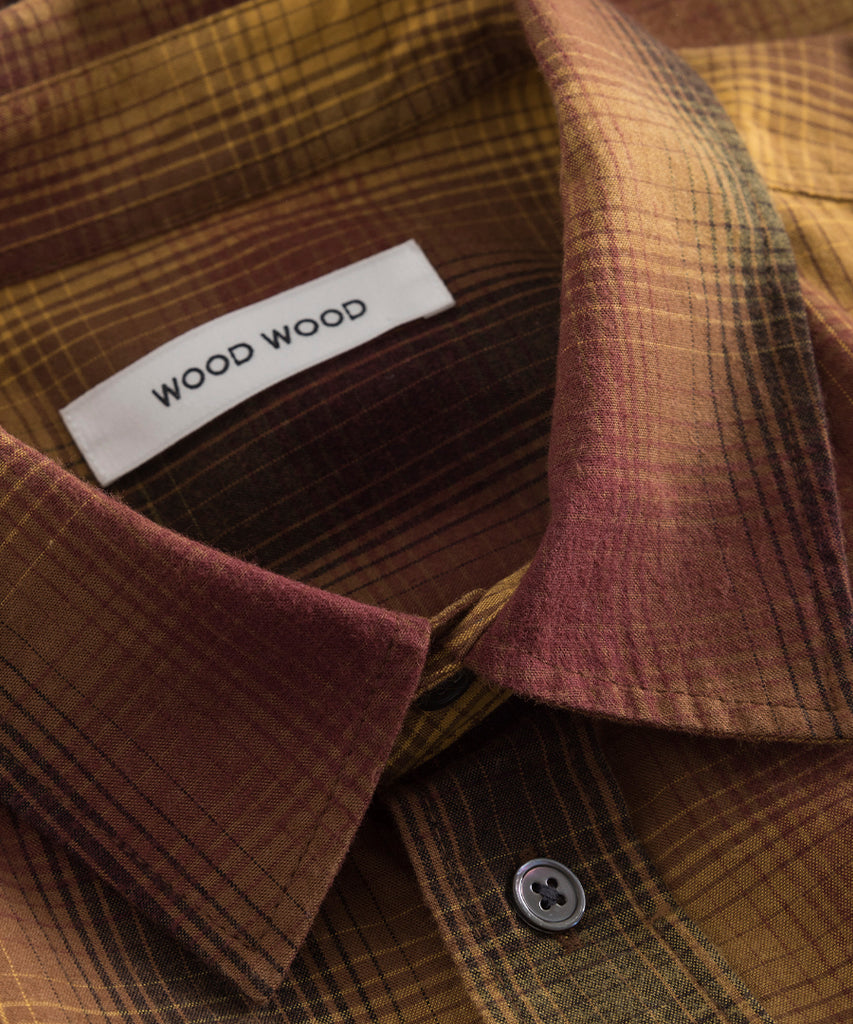 Avenir Gradient Flannel Shirt Brown Check-Wood Wood-Packyard DK