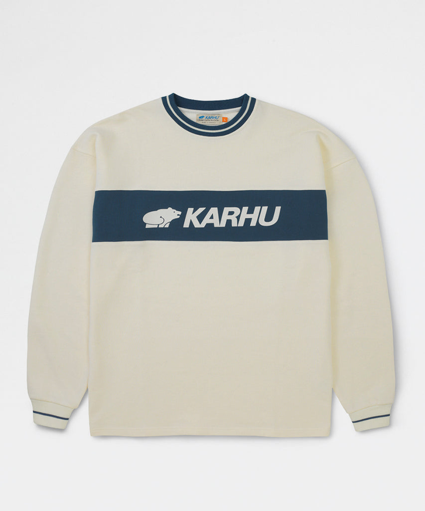 Blocked Logo Sweatshirt Whisper White Blue Wing-sweatshirts-Karhu