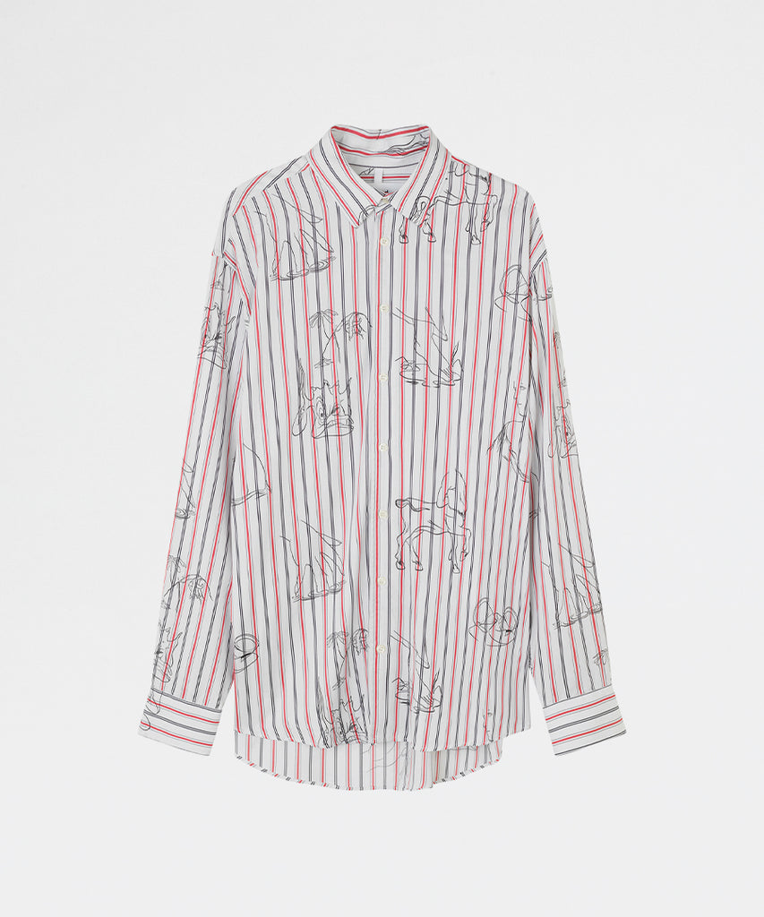 Damon shirt White Red Stripes-Soulland-Packyard DK