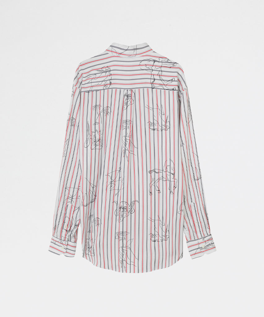 Damon shirt White Red Stripes-Soulland-Packyard DK