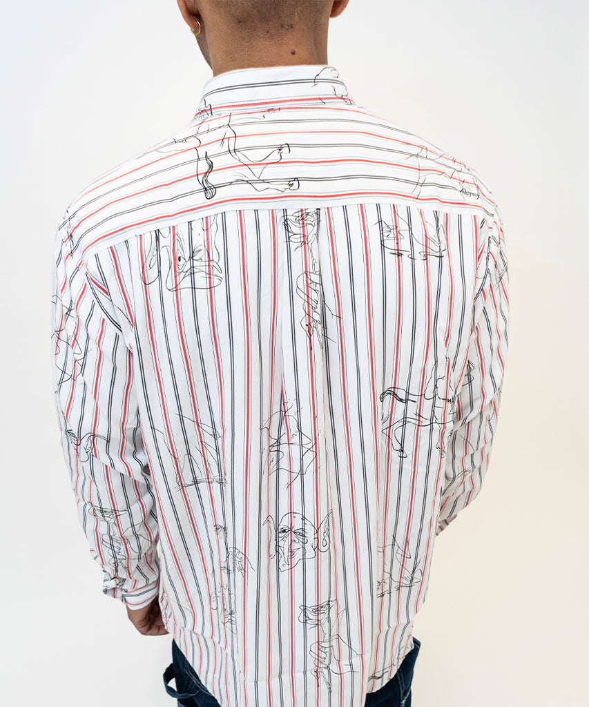 Damon shirt White Red Stripes-Soulland-Packyard DK