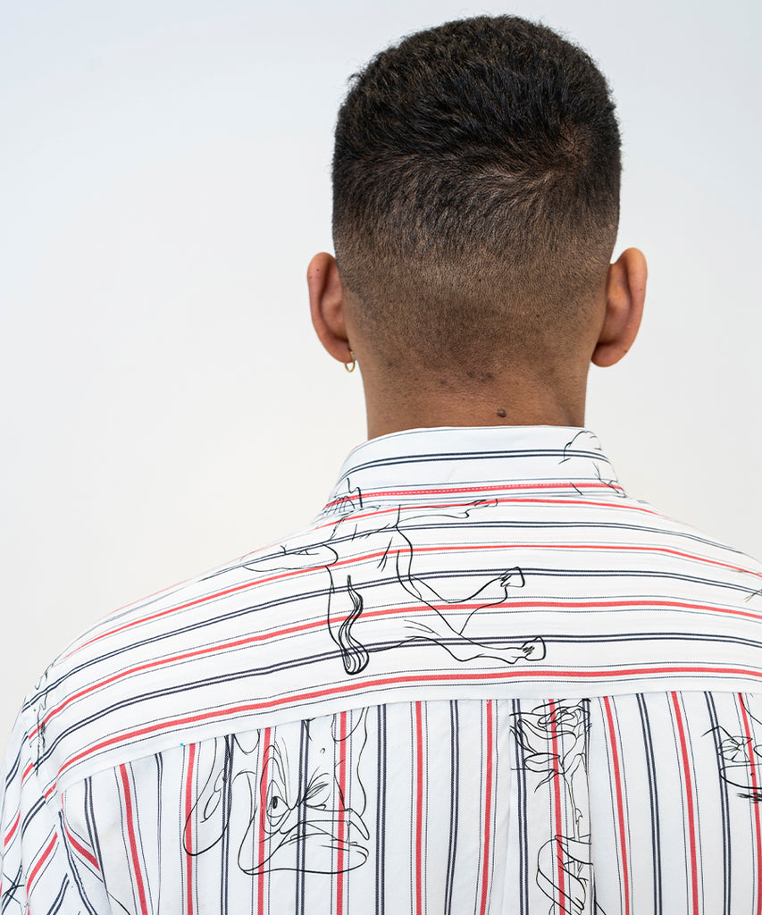 Damon shirt White Red Stripes-Soulland-Packyard DK